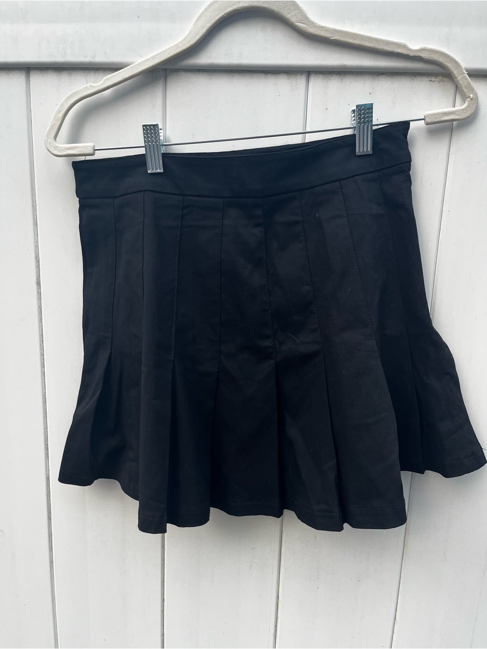 POSTER GIRL Black Pleated Mini Skirt with Branded Waistband